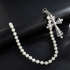 Men's Hiphop Metal Pearl Pants Chain With Cross Pendant Accessories
