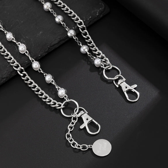 Men's Hiphop Metal Splicing Pants Chain
