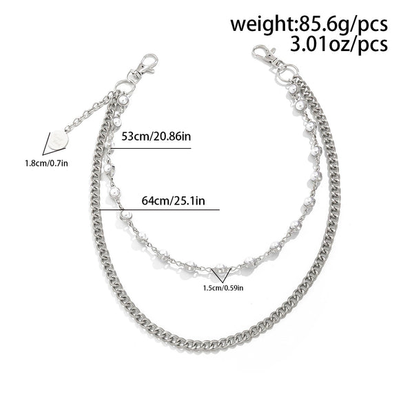 Men's Hiphop Metal Splicing Pants Chain