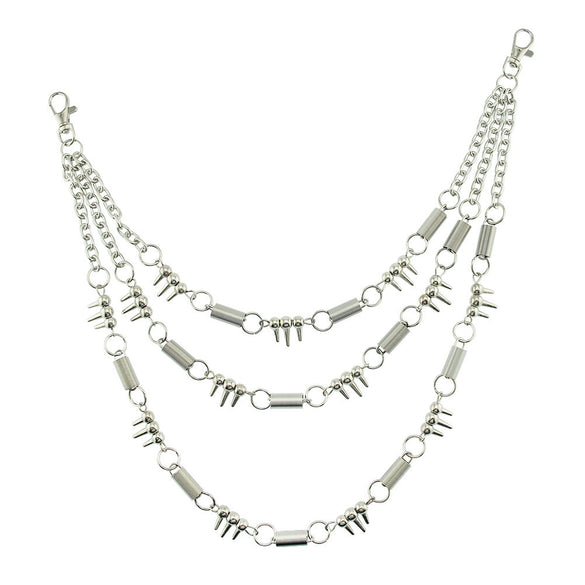 Men's Hiphop Metal Waist Chain For Jeans Decorative With Spring Ring And Lobster Clasp