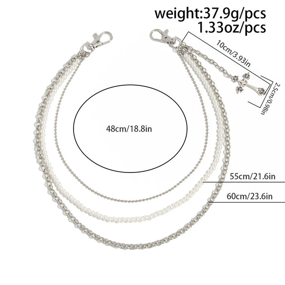 Men's Hiphop Metal Waist Chain With Cross Pendant