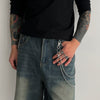 Men's Hiphop Metal Waist Chain With Double Circle Design