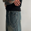 Men's Hiphop Metal Waist Chain With Double Circle Design