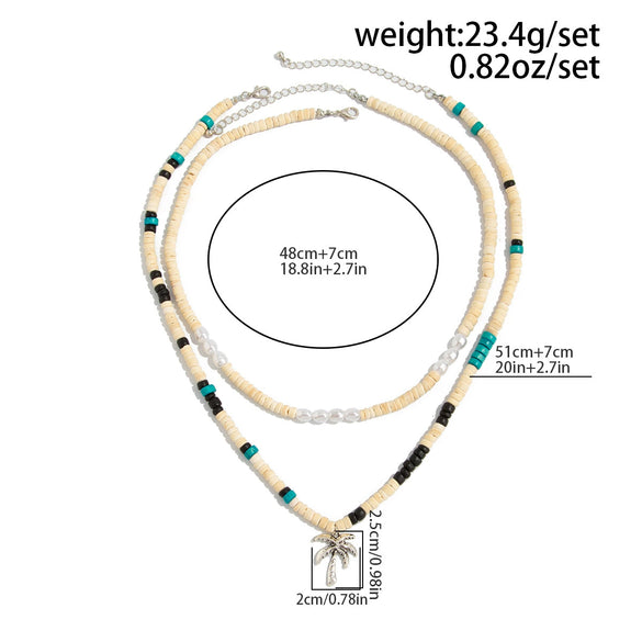 Men's Hiphop Niche Handmade Alloy Coconut Tree Pendant Clavicle Chain Jewelry With Geometric Pattern