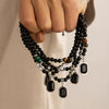 Men's Hiphop Niche Highend Simple Acrylic And Stainless Steel Geometric Handmade Beaded Necklace