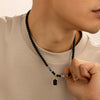 Men's Hiphop Niche Highend Simple Acrylic And Stainless Steel Geometric Handmade Beaded Necklace