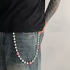 Men's Hiphop Niche Jeans Accessory Pendant Metal Purely Handmade Geometric Soft Clay Rhinestone Round Ball
