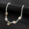 Men's Hiphop Niche Shell Necklace With Imitation Pearls And Geometric Pattern Handmade