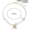 Men's Hiphop Niche Shell Necklace With Imitation Pearls And Geometric Pattern Handmade