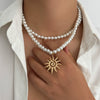 Men's Hiphop Niche Summer Alloy Geometric Pattern Handmade Sunflower Pendant Necklace
