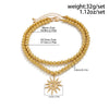 Men's Hiphop Niche Summer Alloy Geometric Pattern Handmade Sunflower Pendant Necklace