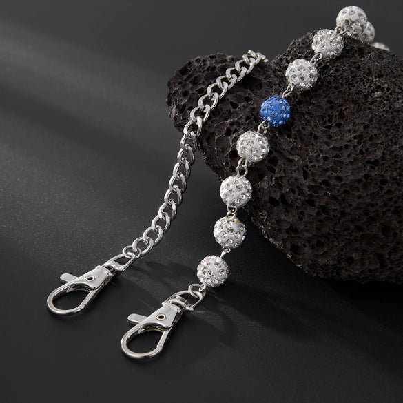 Men's Hiphop Plastic Ball Stitching Waist Chain For Jeans