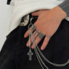 Men's Hiphop Punk Metal Chain Pants Chain Rock Jeans Waist Chain