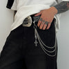 Men's Hiphop Punk Metal Chain Pants Chain Rock Jeans Waist Chain