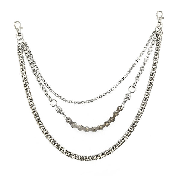 Men's Hiphop Punk Metal Pants Chain Pendant Waist Chain