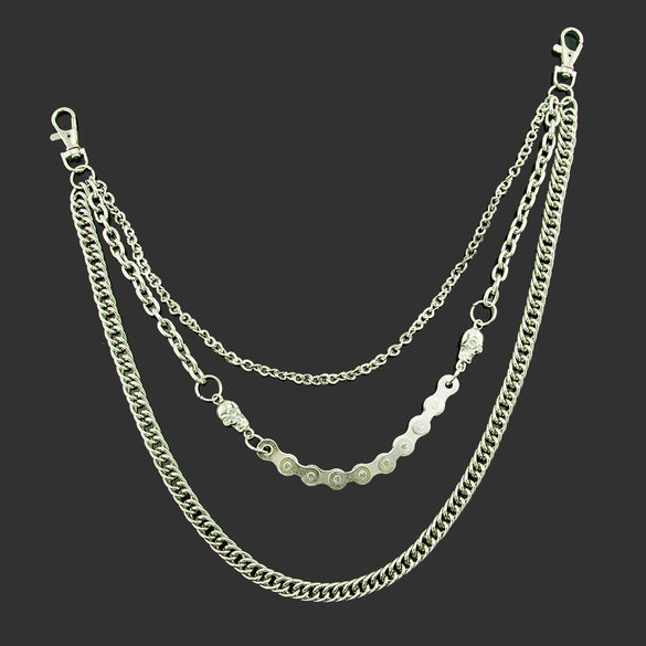Men's Hiphop Punk Metal Pants Chain Pendant Waist Chain