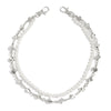Men's Hiphop Retro Dice Splicing Metal Pearl Pants Chain Pendant