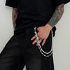 Men's Hiphop Retro Dice Splicing Metal Pearl Pants Chain Pendant