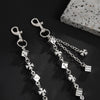 Men's Hiphop Retro Dice Splicing Metal Pearl Pants Chain Pendant