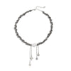 Men's Hiphop Specialshaped Imitation Pearl Geometric Fivepointed Star Tassel Clavicle Chain Handmade Alloy Jewelry