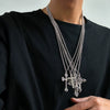 Men's Hiphop Street Style Geometric Alloy Handmade Cross Pendant Necklace