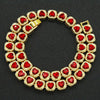 Men's Hiphop Style Alloy Cuban Chain Necklace With Geometric Pattern And Diamond Design Heart Shape