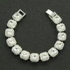 Men's Hiphop Style Alloy Cuban Chain Necklace With Geometric Pattern And Diamond Design Heart Shape