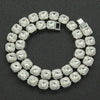 Men's Hiphop Style Alloy Cuban Chain Necklace With Geometric Pattern And Diamond Design Heart Shape