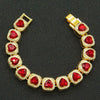 Men's Hiphop Style Alloy Cuban Chain Necklace With Geometric Pattern And Diamond Design Heart Shape