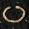 Men's Hiphop Style Alloy Geometric Stitching Cuban Chain Necklace With Diamond Design