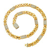 Men's Hiphop Style Alloy Geometric Stitching Cuban Chain Necklace With Diamond Design