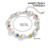 Men's Hiphop Style Alloy Handmade Flower Pearl Bracelet