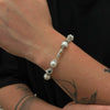 Men's Hiphop Style Alloy Handmade Flower Pearl Bracelet