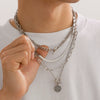 Men's Hiphop Style Alloy Handmade Geometric Flat Snake Chain Necklace