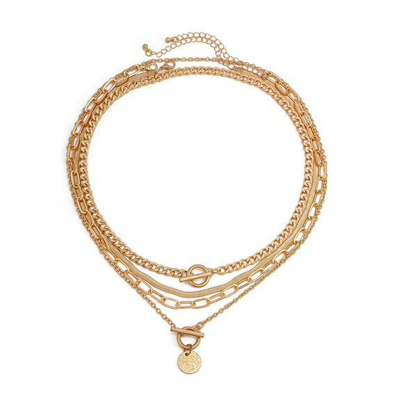 Men's Hiphop Style Alloy Handmade Geometric Flat Snake Chain Necklace