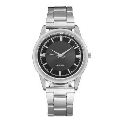 Men's Hiphop Style Alloy Watch With Round Dial And Stainless Steel Clasp