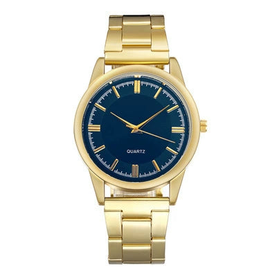Men's Hiphop Style Alloy Watch With Round Dial And Stainless Steel Clasp