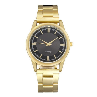 Men's Hiphop Style Alloy Watch With Round Dial And Stainless Steel Clasp