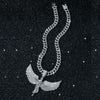 Men's Hiphop Style Exaggerated Angel Wings Pendant Necklace With Cuban Chain Zinc Alloy Electroplated Geometric Pattern