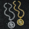 Men's Hiphop Style Rotating Letter Pendant Necklace Cuban Chain Zinc Alloy Electroplating