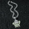Men's Hiphop Style Zinc Alloy Cuban Chain Pendant Necklace With Diamond Pattern And Electroplating