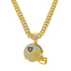 Men's Hiphop Style Zinc Alloy Cuban Chain With Football Team Logo Pendant Necklace Electroplated
