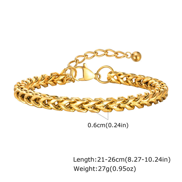 Men's Hiphop Titanium Steel Keel Chain Bracelet
