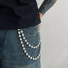 Men's Hiphop Waist Chain Jewelry Metal Ball Pendant With Diamondencrusted And Hand Hook Design