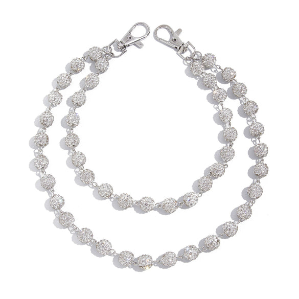 Men's Hiphop Waist Chain Jewelry Metal Ball Pendant With Diamondencrusted And Hand Hook Design