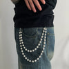 Men's Hiphop Waist Chain Jewelry Metal Ball Pendant With Diamondencrusted And Hand Hook Design