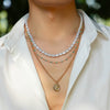 Men's Imitation Pearl Alloy Geometry Shaped Handmade Pendant Necklace