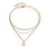 Men's Imitation Pearl Alloy Geometry Shaped Handmade Pendant Necklace