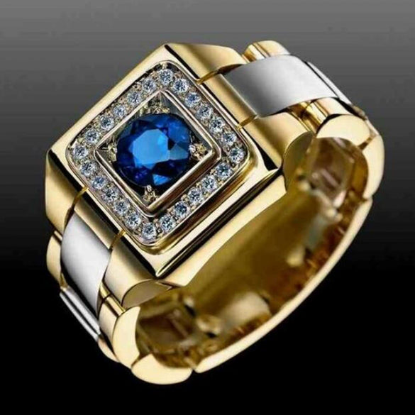 Men's Inlaid Zircon Copper Ring Jewelry