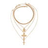 Men's Jewelry Alloy Geometric Square Pendant Handmade Hiphop Exaggerated Cross Necklace